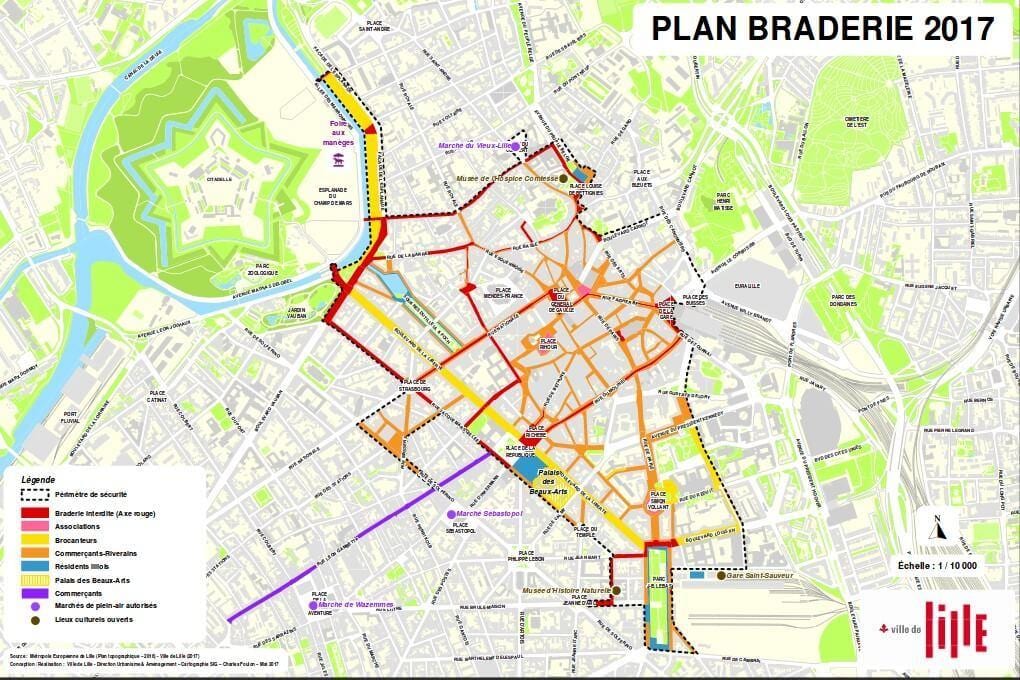 kartta Lille braderie