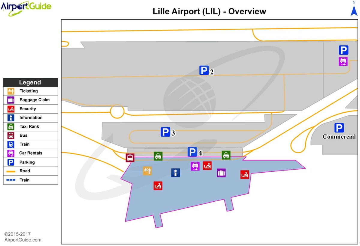 kartta Lille lentokenttä